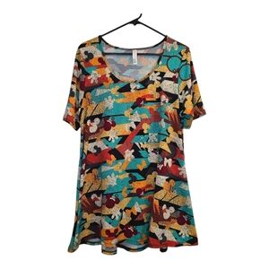 LuLaRoe Disney Mickey Mouse Top Size Large Multi Colored